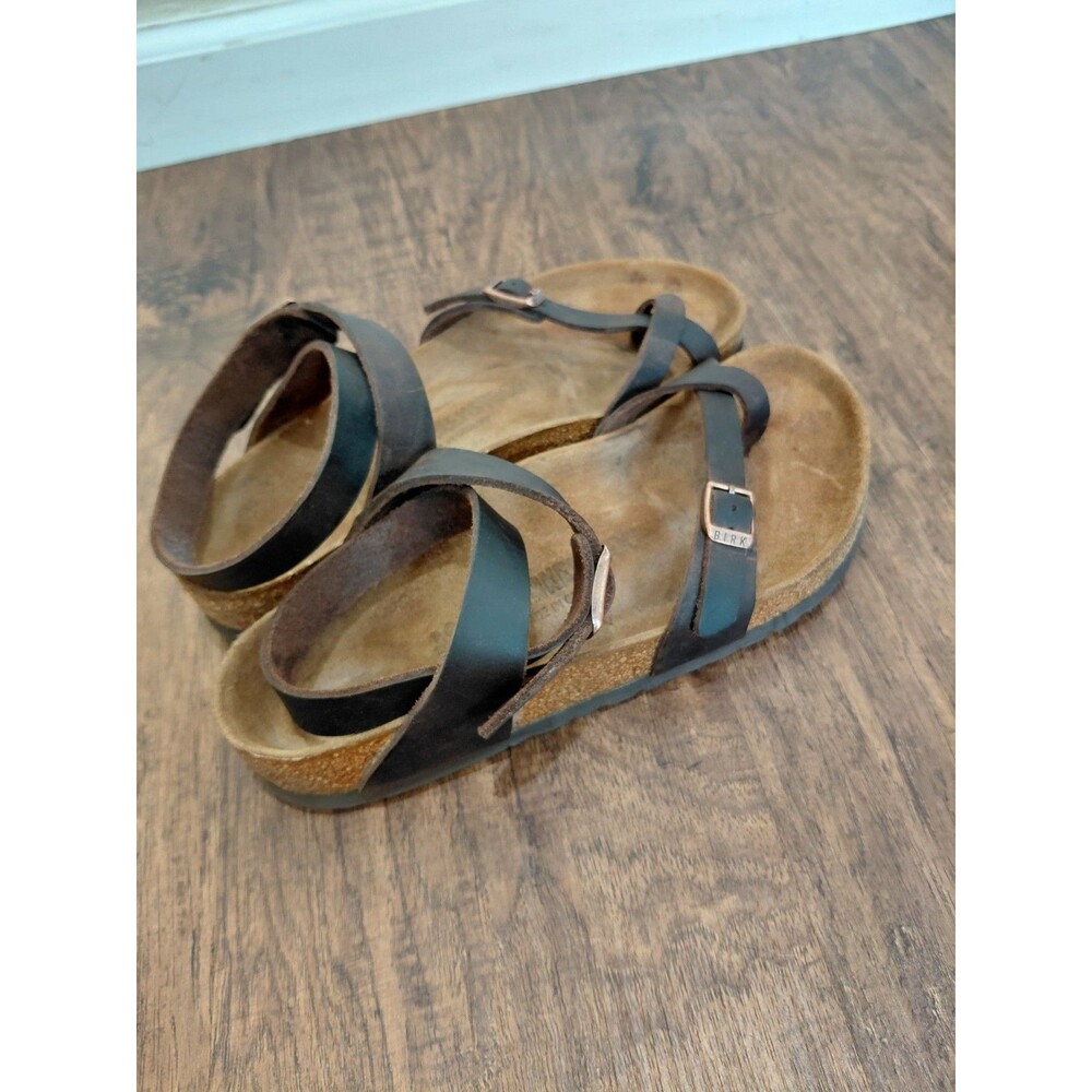 Birkenstock Yara Sandals – Oiled Leather, Habana Brown,Women Size 39EU 8US Regul - Picture 7 of 12
